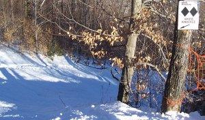 entrance to white knuckle trail at black mt