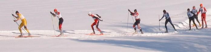 cross-country skiing segment of a nordic combined event