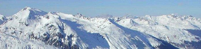 view of davos, switzerland taken by a ski paraglider