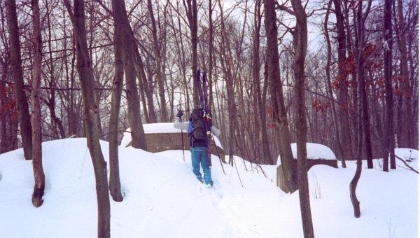 hiking up the main trail