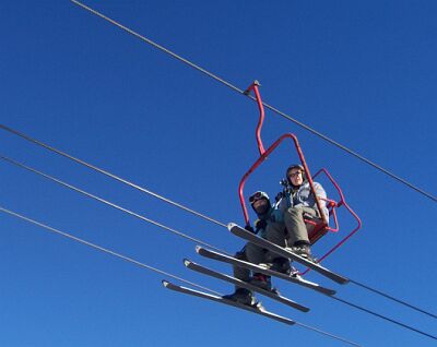double chair riders at the summit
